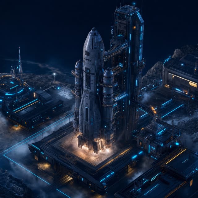 Rocket on launchpad